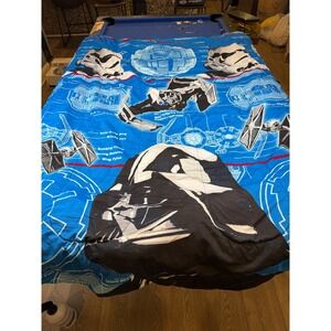 Star Wars Reversible Comforter and Flat Sheet Set Darth Vader Millennium Falcon